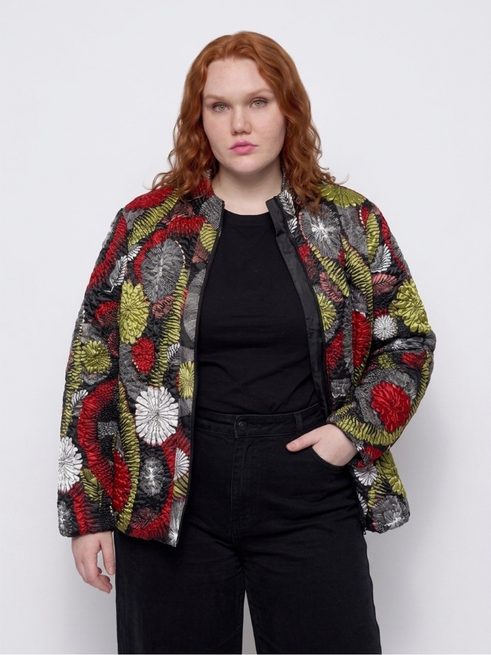 Ruby Rd. Quilted Floral Puffer Jacket
